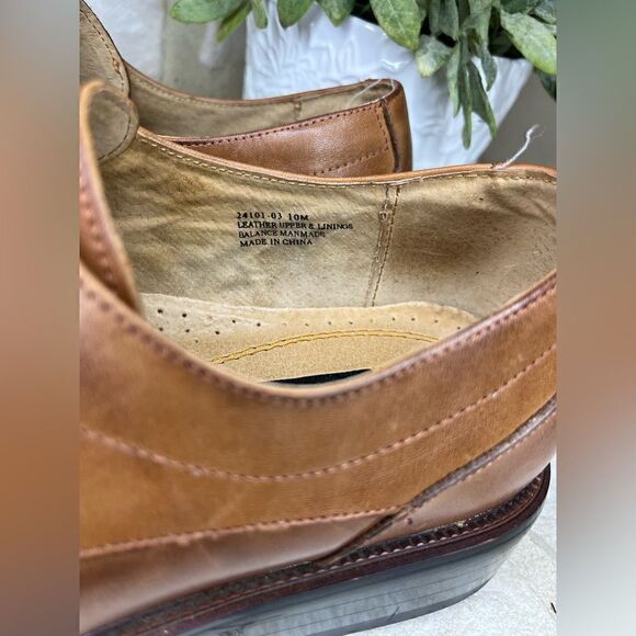 Stacy Adams cognac Derby square toe dress shoes sz 10 main image 6